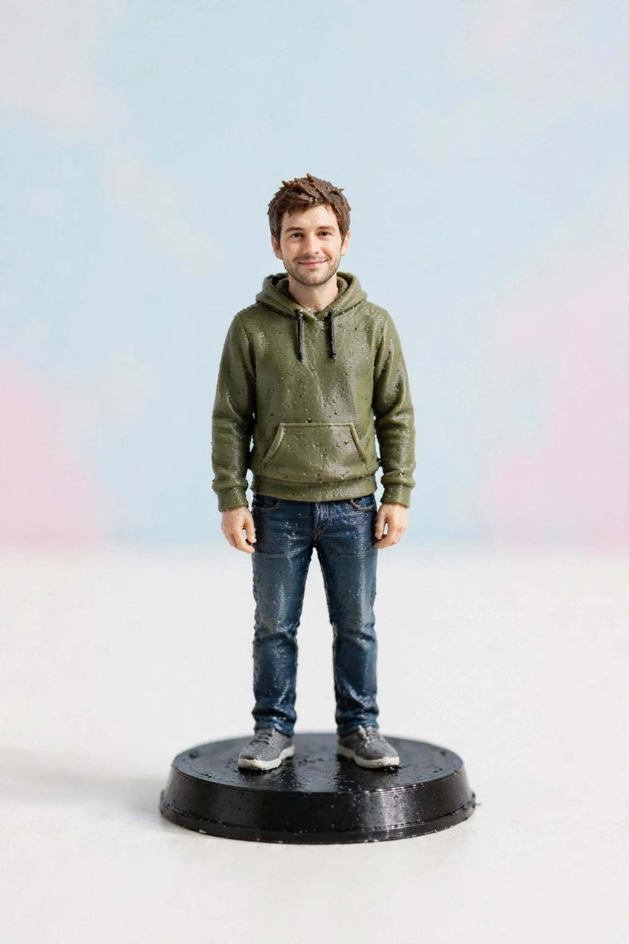 Full-color 3D printed miniature figurine