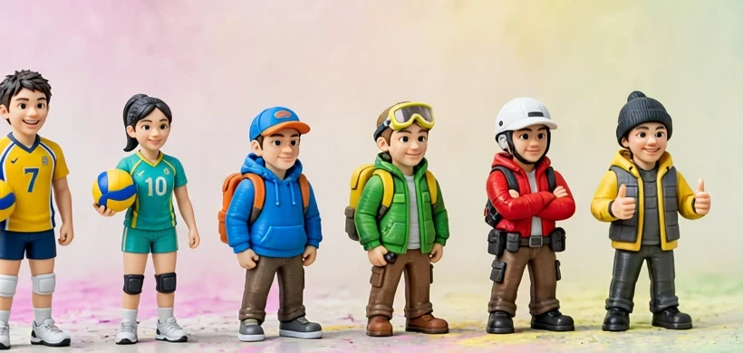Full-color 3D printed miniatures of athletes and community members